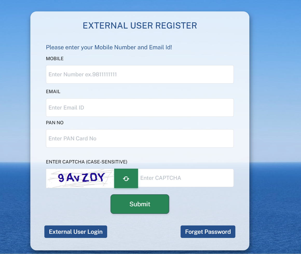 BhuNeer CGWA External User Registration Form Interface